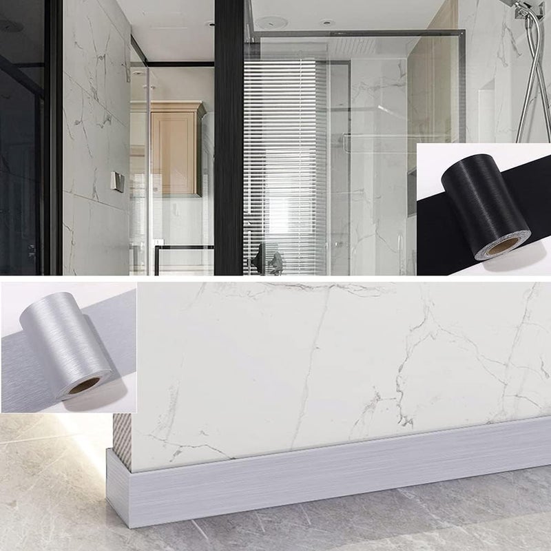 Kelendle Metallic Wallpaper Border Peel and Stick Flexible Molding Trim Self Adhesive Decorative Wall Lines Border Lines for Bathroom Kitchen Hotel DIY Home Decoration 4.2x196.8 Gold - Image 5